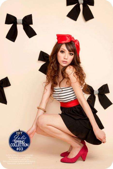 Rochie scurta / Rochita noua negr alb