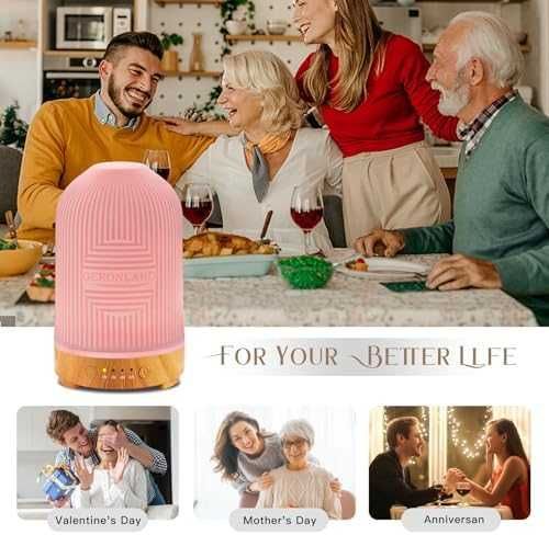 Нов Керамичен арома дифузер 200 мл LED, ултразвуков овлажнител за стая