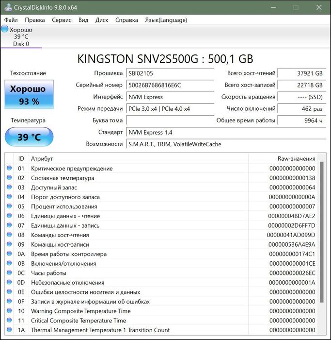 Продам nvme SSD M2 на 512 Гб.