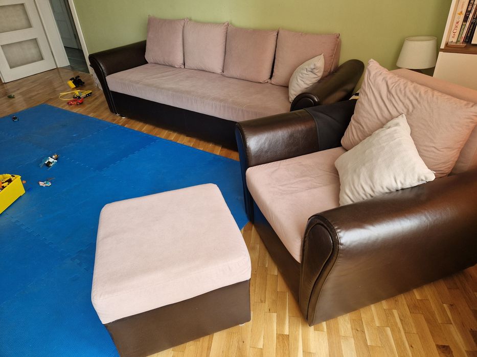 Диван + фотьойл + 2 табуретки