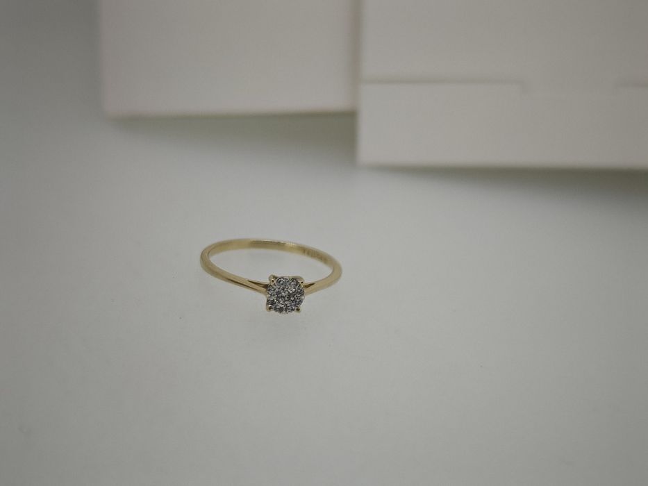 Inel aur 14k 1.08gr marca Teilor cu diamante naturale (r)