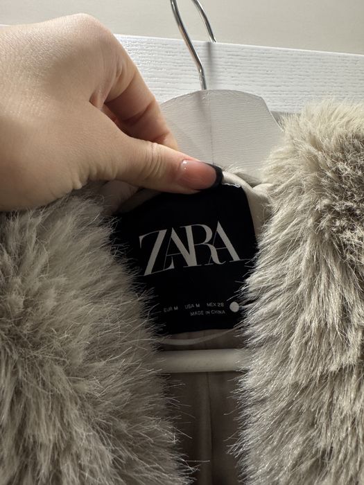 Zara яке пухено козина