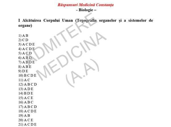 Vând grile pentru Admiterea la Medicină - Constanța
