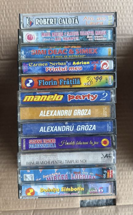 Lot 48 casete cu manele si muzica romaneasca de petrecere