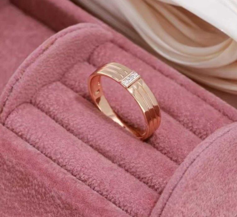 GR14,inel placat aur 14k,model unisex, nou/marcat, zirconii albe