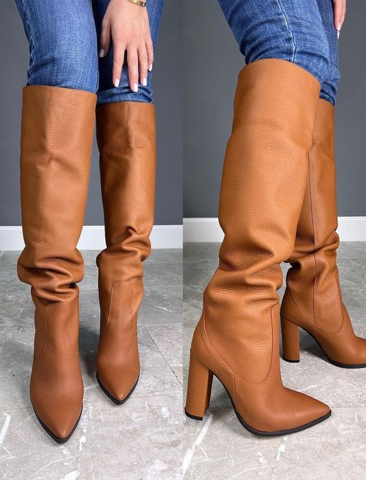 Обувь, сапоги кожаные