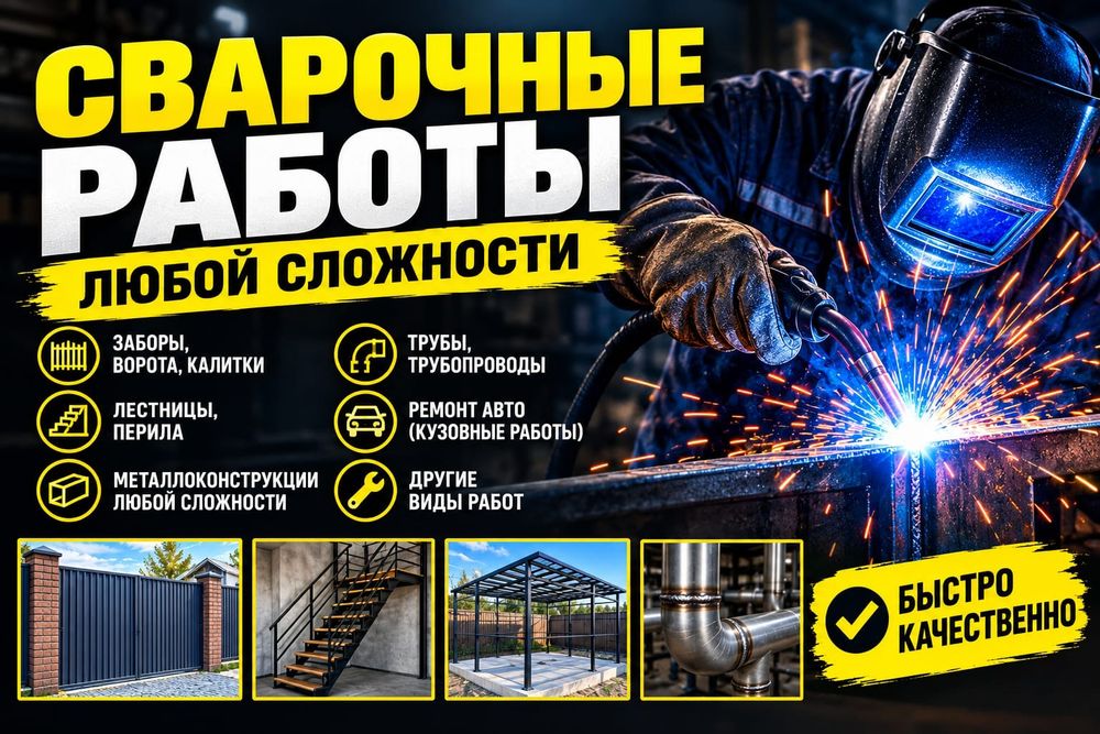 Сварочные работы и пропилен любой сложности отопление по РК стаж 20лет