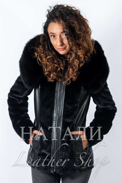 Дамско ексклузивно палто от алпака с косъм Вихра Black