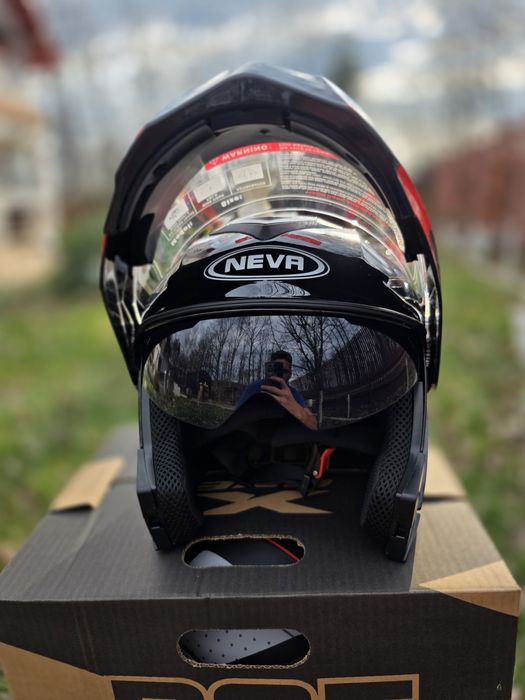 Casca moto atv NEVA FILP UP NOU cu ochelari de soare