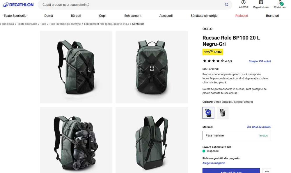 Role OXELO #40 freeride MF500 HardBoot Alb-Rosu Adulti cu Rucsac OXELO