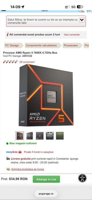 Vand Procesor Ryzen  5 7600x BOX