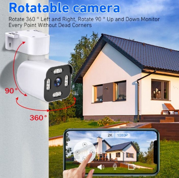 IP камера, Autodiag, 3MP, нощно виждане, двупосочно аудио, 360° въртен