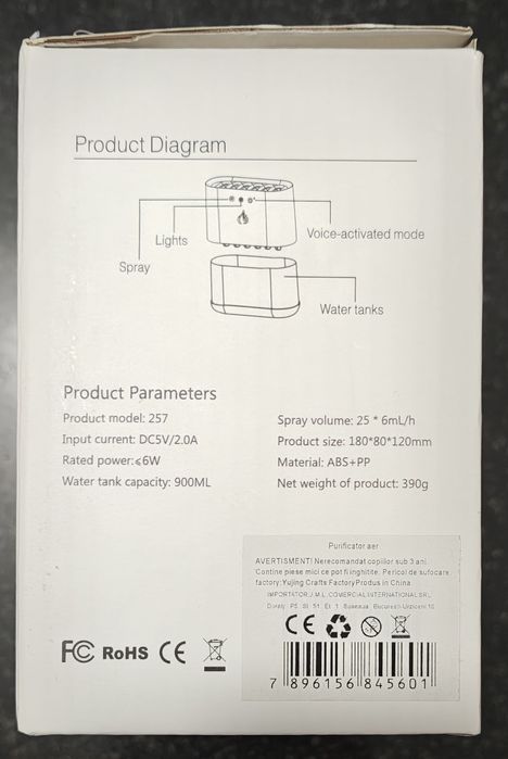 Umidificator Aroma Therapy Uleiuri Esențiale Lumini Ambient Nou