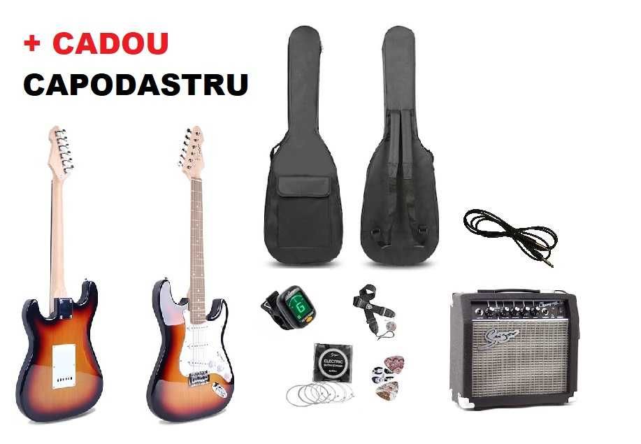 Set complet chitara electrica sunburst, Smiger, cu amplificator 20W,