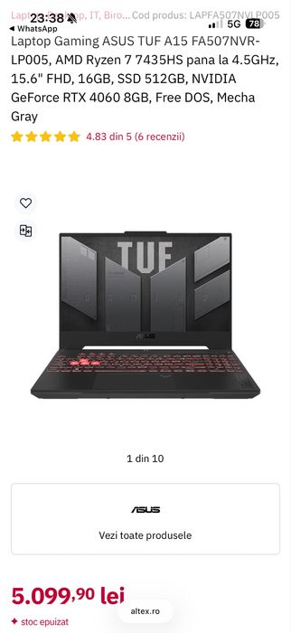 Laptop gaming ASUS