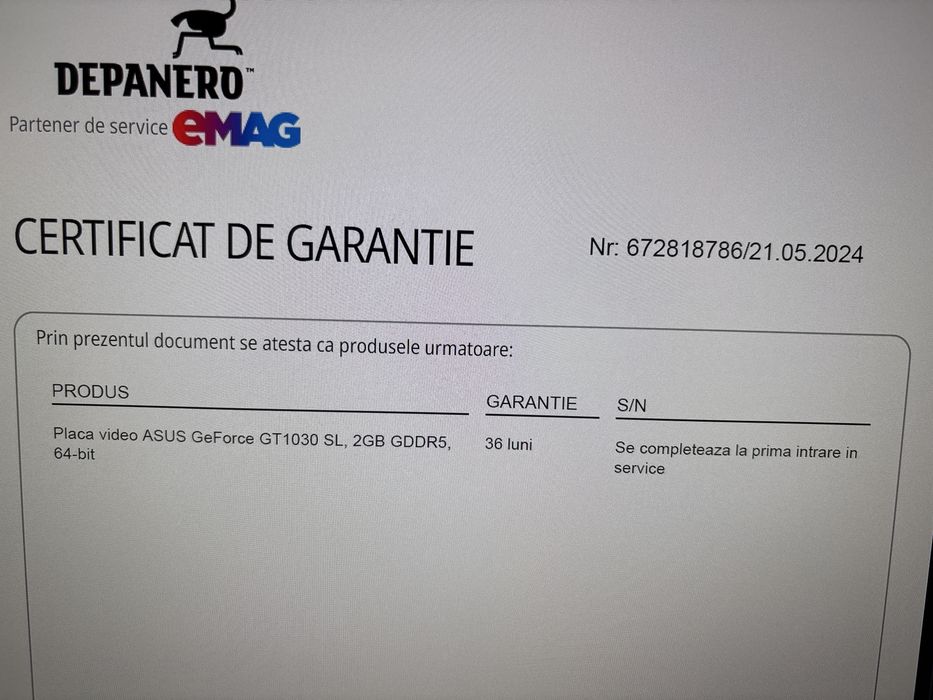 Asus geForce GT1030 2gb ddr5- Garantie