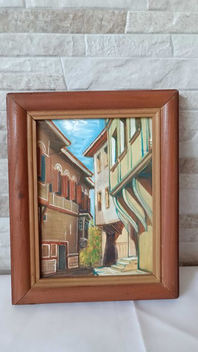 Стара картина "Старият Пловдив" - 24/19.5см