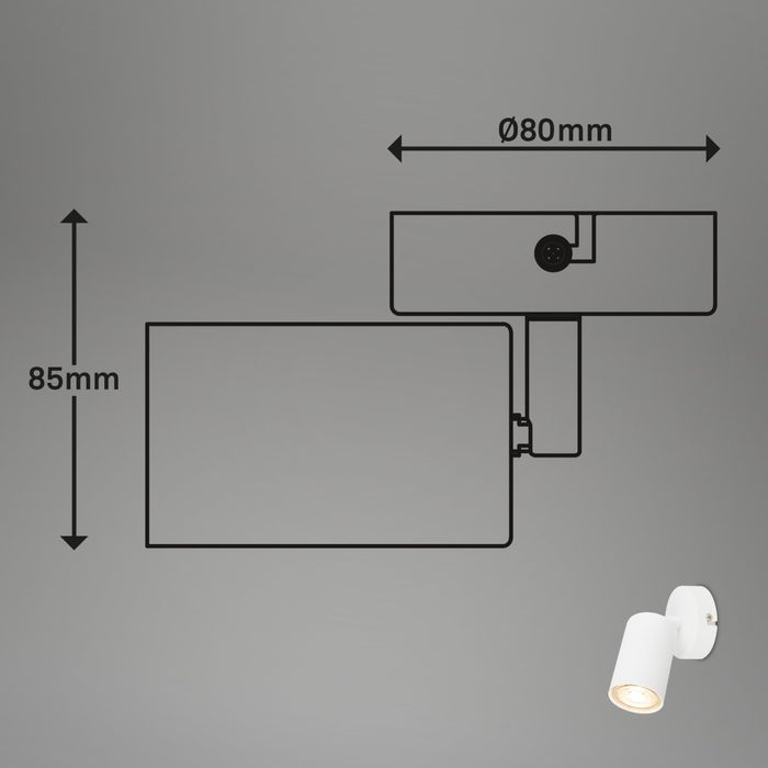 Spot reglabil BRILONER pentru perete sau tavan, Soclu GU10