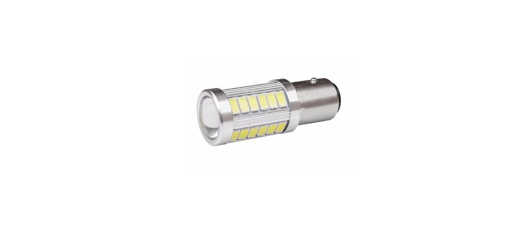 Led auto cu lupa P21/5W BAY15D (1157) cu dubla intensitate