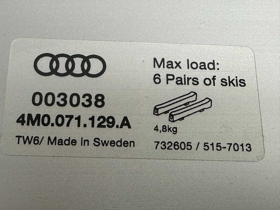 Suport schiuri Audi OEM, nu Thule, pentru 6 perechi de schiuri