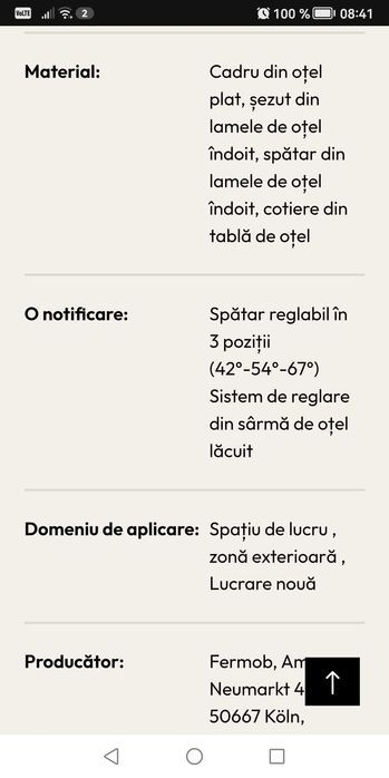Sezlong de gradina din metal