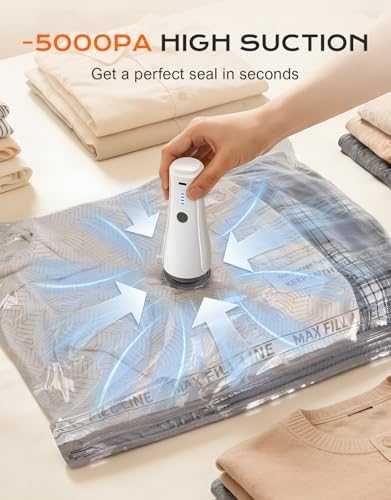 Нов Комплект вакуумни торби 15 броя с електрическа помпа 3 размера за багаж дрехи