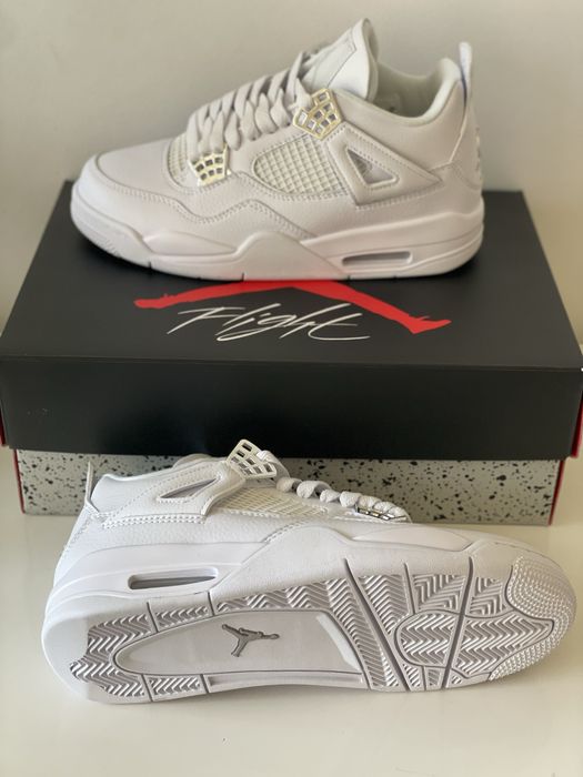 Retro Jordan 4 Pure Money Metallic Silver White
