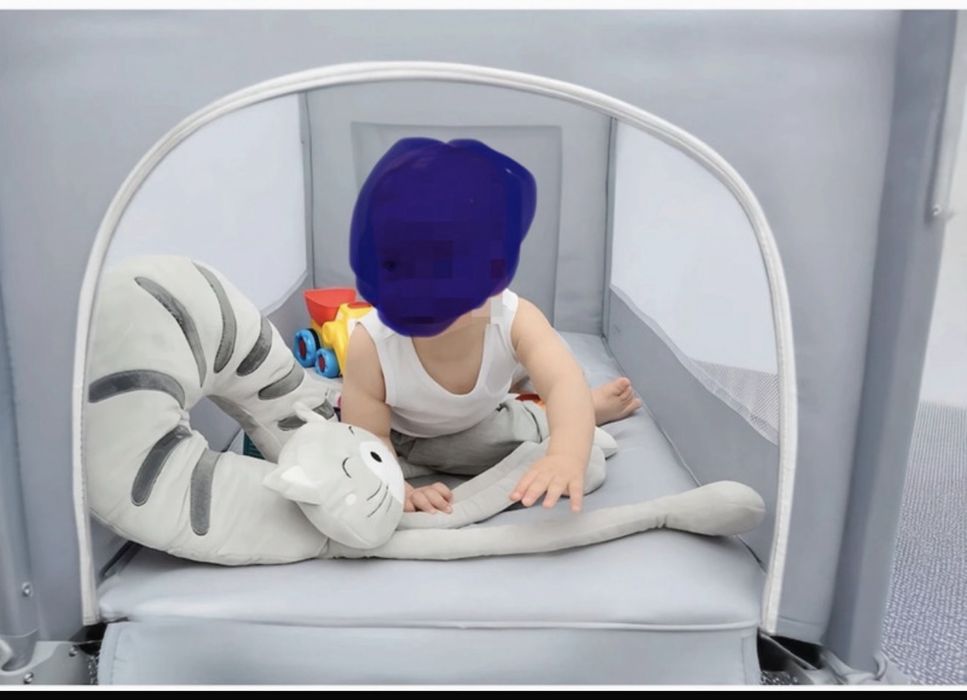 Pătuț pliant voiaj bebeluși – Gri