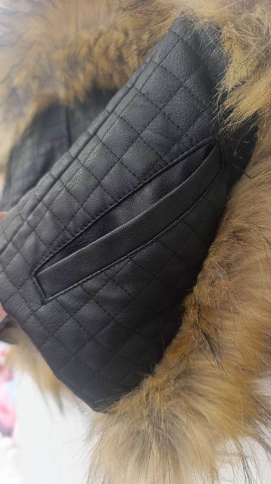 Дамски елек кожа и пух