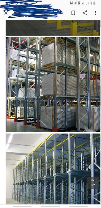 Rafturi metalice paleti drive-