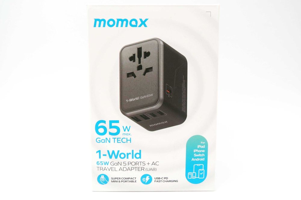 Adaptor de călătorie Momax 1-World UA8 – 65W GaN, 5 porturi
