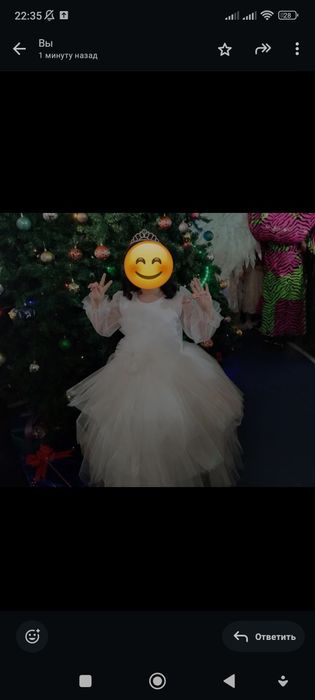 Детский белый платье