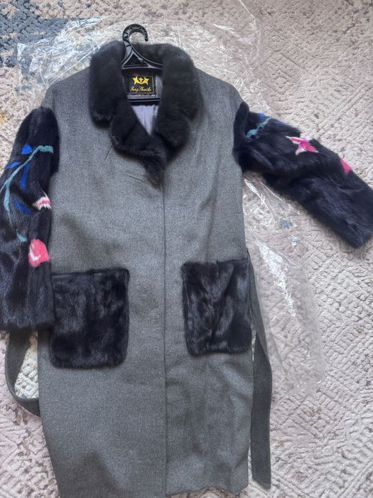 Пальто шерсть + норка