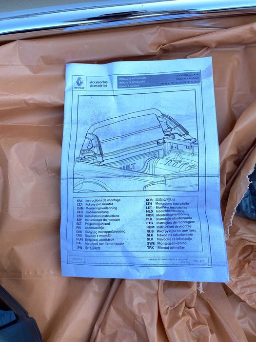 Truck Bar Roll Bar Renault Alaskan kit complet nou original Renault