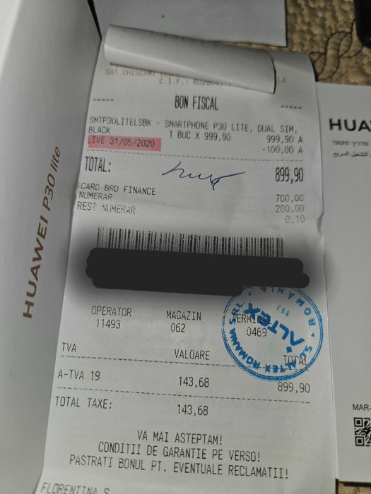 Telefon Huawei P30 Lite, Dual Sim, 64GB, Negru, Unic Proprietar