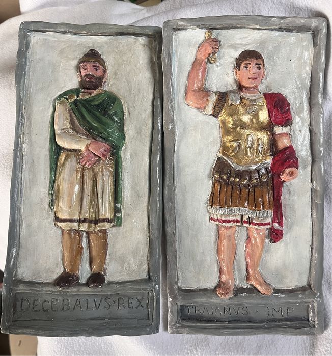 Placute cu Decebal si Traian din lut de modelaj