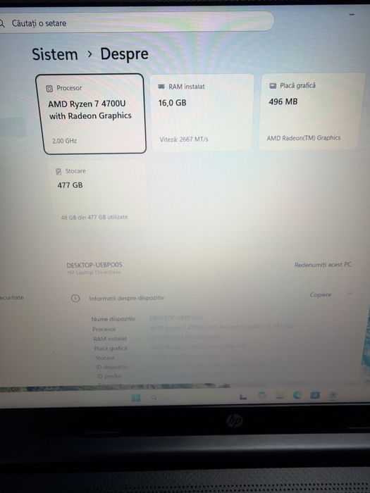 Laptop HP Amd Ryzen 7 4gen 16g 512g nvme 15.6 Fhd