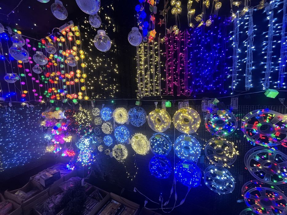 Роса Бахрома Водопад Новогодние украшения На Елку Уличная Желтая