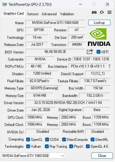 Видеокарта P106-100 аналог 1060