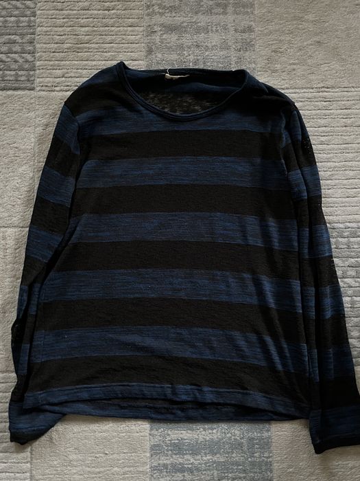 Лонгслив в полоску archive blue and black
