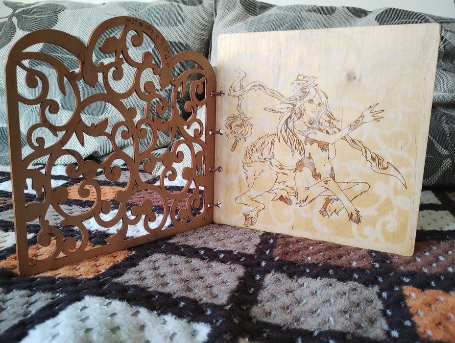 Ръчно пирографиране на албуми, табели, картички, кутии и др