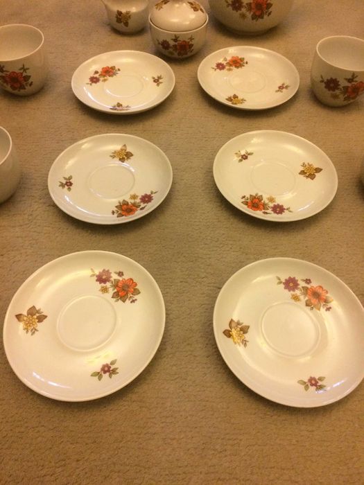 Serviciu cafea ceai german portelan KAHLA BAVARIA 15 piese bibelouri