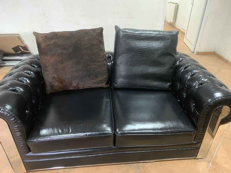 Кожен комплект дивани с фотьойл - внос от Италия