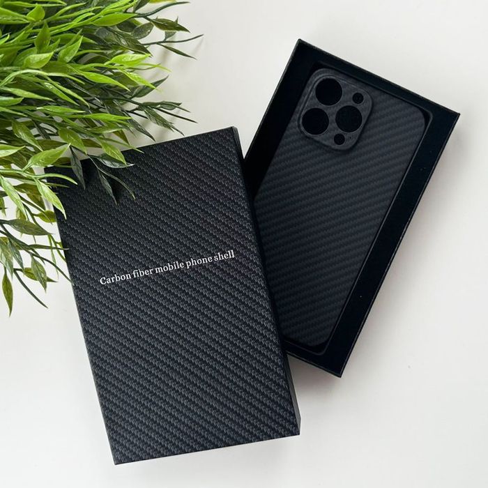 Калъф Genuine Carbon Apple iPhone 14/Pro/Pro Max / с отворена камера/