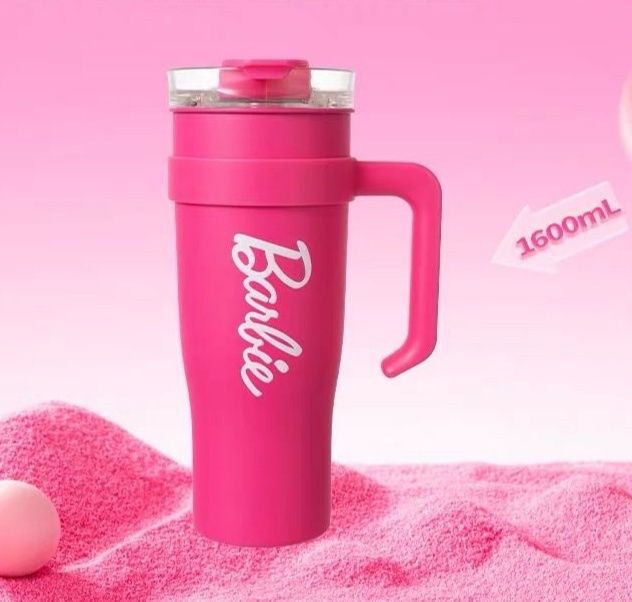 Термокружка розовая, Barbie