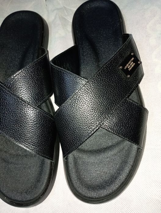 Мужские новый шлепки кожаные Louis Vuitton великан 46 размер.