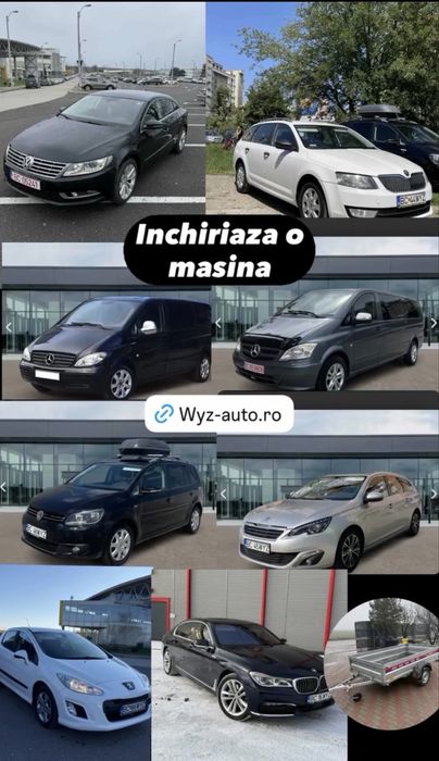 Inchirieri auto, microbuze, remorci. 5,7, 9 locuri, transport pers.