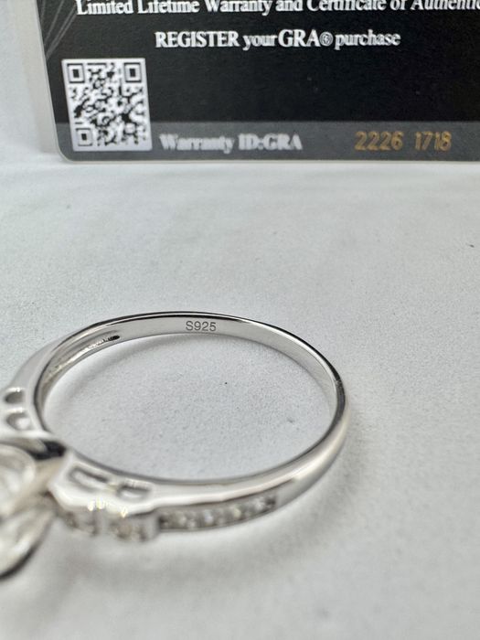 Сребърен пръстен с мойсанит (Диамант) 1 карат