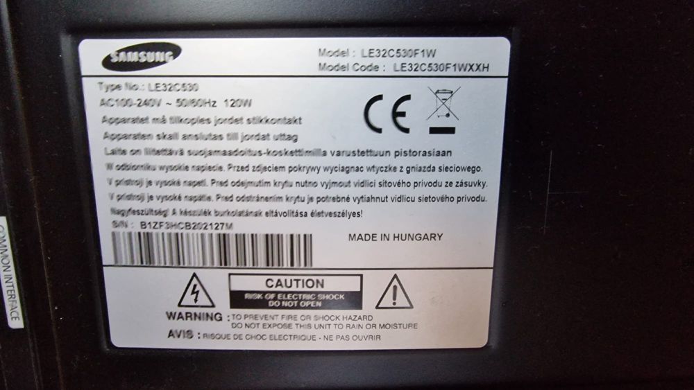 Vand TV SAMSUNG LE32C530 perfect