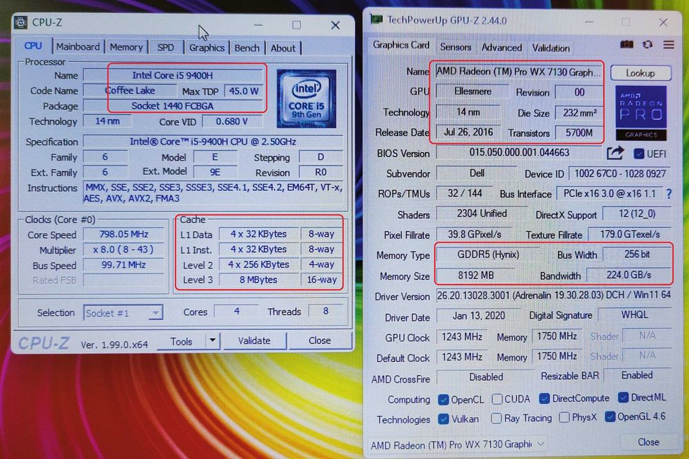 Precision 7740/Intel Core i5-9400H/AMD Radeon Pro WX7130 8GB GDDR6 256bit/16GB RAM/512GB SSD/17.3 HD+ WorkStation работна станция